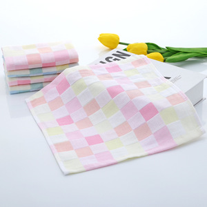 Baberos de gasa de algodón para bebés, 27x27 cm, toallas absorbentes suaves con patrón a cuadros para bebés de 0 a 12 meses - Product Image 3