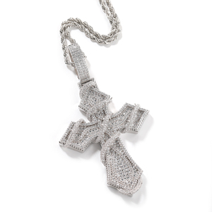 UWIN Collar con Colgante de <span class=keywords><strong>Cruz</strong></span> de Jesús Cristiano, Bicolor Oro Rosa, con Diseñ<span class=keywords><strong>o</strong></span> de Espina Envolvente, Incrustaciones de Circonitas Cúbicas (CZ) y Acabado en Oro de 18K - Product Image 5
