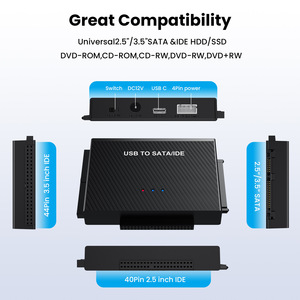 Câble adaptateur USB vers SATA IDE 2,5 3,5 pouces, boîtier SSD HDD avec alimentation pour ordinateur de bureau et ordinateur portable - Product Image 3