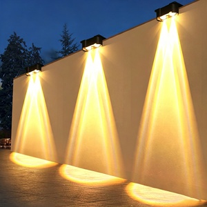 Outdoor modern IP65 waterproof solar wall lamp garden courtyard road warm white solar courtyard lamp LED wall lamp <b>fence</b> - Product Image 1
