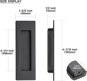 WEKIS Stainless Steel Black Sliding Closet <b>Door</b> <b>Handles</b> Recessed Finger Black Flush <b>Pulls</b> Square Sliding Barn <b>Door</b> Cabinet Pul - Product Image 4