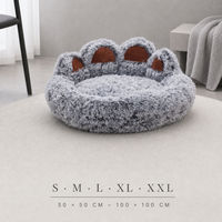 Coussin rond pour animaux de compagnie en peluche longue, tapis de couchage pour chien et chat, doux et chaud, pour intérieur, toutes saisons