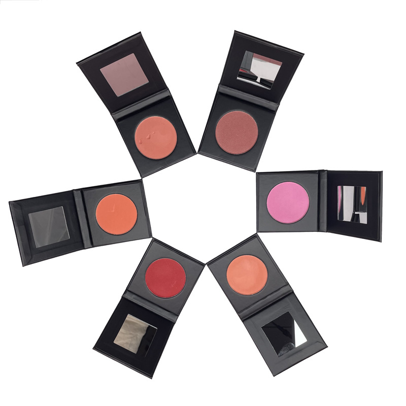 Оптовая продажа, прессованная палитра без логотипа на заказ, натуральные черные Румяна для щек, макияж OEM, стойкие веганские Кремовые румяна для женщин
