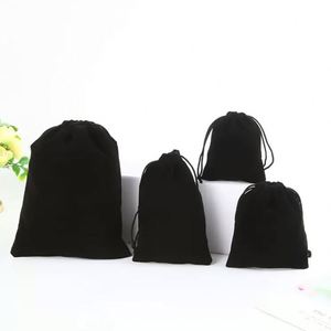 Wholesale Luxury Velvet Flannel Clothes Dust Bag Customized Black Color <b>Drawstring</b> <b>Pouch</b> With Logo Printing - Product Image 6
