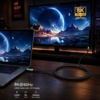 Cable USB4 PD de 240W con Pantalla LED, 8K/60Hz, 40Gbps, Aleación de Aluminio Trenzada, Compatible con Thunderbolt 3/4 para Laptop, Monitor, VR