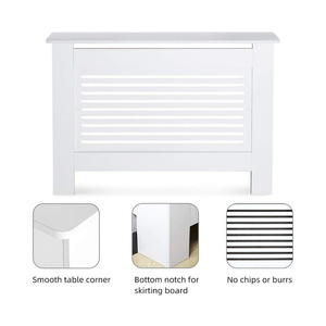 Cache-radiateur de style européen en bois massif blanc à lattes horizontales pour usage intérieur - Product Image 3