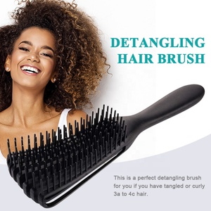 Peigne à dents larges flexible en plastique pour coiffure, 8 rangées, réglable, peigne <span class=keywords><strong>afro</strong></span>, brosse à cheveux ventilée pour cheveux crépus, ondulés et bouclés de type 3a à 4c - Product Image 2