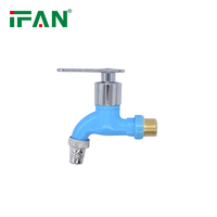 Robinet de cuisine mural en plastique IFAN 1/2 pouce pour tuyau d'eau, raccord de jardin