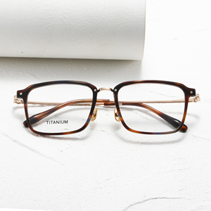 Rectangle Full Rim Titanium <b>Eyeglasses</b> Solid Color Unisex Lightweight Vision Correction <b>Frames</b> for Adults - Product Image 1