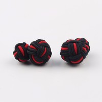 Boutons de manchette pour hommes mode hommes chemise boutons de manchette commerce couleurs mélangées bricolage tressé deux tailles fil boucle bouton de manchette
