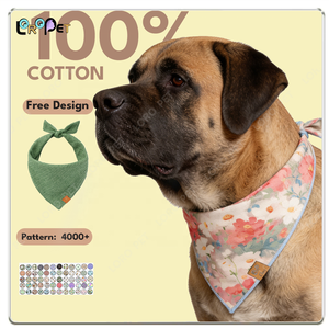 Khăn quàng cổ thời trang Giáng sinh thân thiện với môi trường bằng cotton cho thú cưng, kiểu tam giác, in họa tiết, dùng được cả mùa hè và mùa đông - Product Image 4