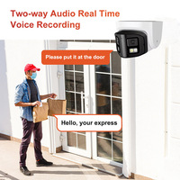 Caméra de sécurité panoramique PoE IPC à double objectif 4MP 180 degrés Dôme ColorVu IP66 Caméra CCTV couleur 4MP Audio bidirectionnel extérieur