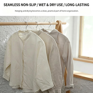 Minimalist Ultra-<b>thin</b> Anti-slip Plush Clothing Hanger Chrome Hook for <b>Wardrobe</b> Use Durable Single Tier Design Eco-Friendly - Product Image 5