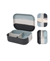 Wellfine Boîte à collation en silicone personnalisée sans Bpa Boîte de rangement pour collation alimentaire pour enfants pour l'école Boîte à lunch Bento à 3 compartiments sans déversement