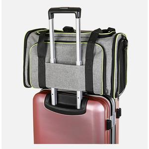 Cage pour chien et chat en maille respirante de qualité supérieure sac Carrie de voyage extensible de grande capacité pour animaux de compagnie avec système de chariot - Product Image 6