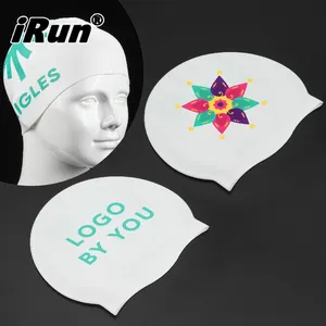 iRun定制标志成人硅胶泳帽超大耐用硅胶泳帽男女通用沐浴泳帽