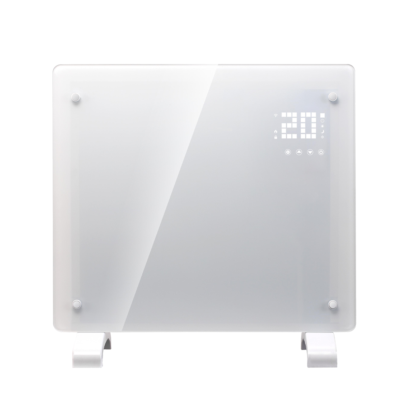 Smart Multifunctional Glass Infrared Heater 1000W Temperature Controlled App-Controlled Wall-Mounted Freestanding Overheat