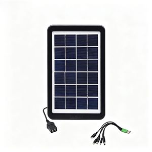 Panneau solaire portable 5V 6V 6W mini, multifonction, boîtier en plastique pour la recharge de téléphones portables en extérieur, expédition rapide - Product Image 1