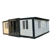 Villa préfabriquée en acier et bois extensible de 20 pieds, bureau extérieur pliable, conteneur de 20 pieds, 40 pieds disponible, maisons conteneurs sandwich