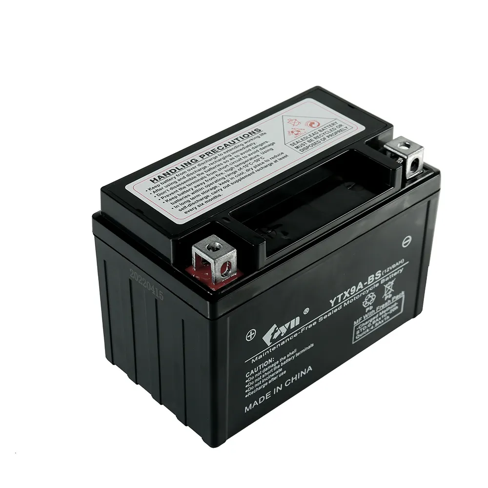 TYX9A-BS preço de fábrica quente vender longa vida chumbo ácido bateria motocicleta iniciar bateria 12V9AH