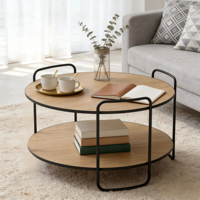 Table basse minimaliste en métal et bois cintré pour la maison, l'hôtel ou la salle d'attente, salon, mobilier de salle à manger