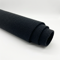 Tissu feutré aiguilleté pour revêtements de toit de voiture, tissu de doublure noir pour canapés et sacs, tissu non tissé, matière vierge.