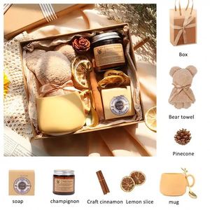 Cesta de Regalo para Damas de Honor OEM/ODM, Set de Spa para Mujer, Caja de Autocuidado con Bombas de Baño, Osito Perfumado, Toalla, Velas y Taza al por Mayor - Product Image 2