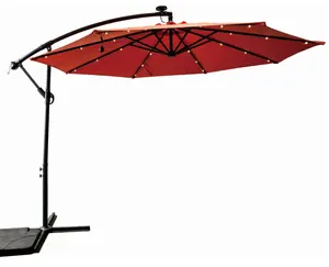태양 LED 조명 정원 파라솔 대형 바나나 우산