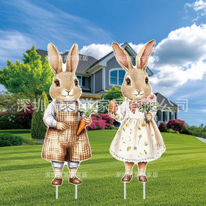 Grand lapin de Pâques original, panneau de jardin, décoration de vacances pour la cour et la pelouse - Product Image 4