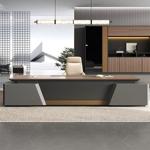 Thanh lịch sang trọng bằng gỗ lớn điều hành hình chữ L bàn máy tính với <span class=keywords><strong>hutch</strong></span> hữu ích thực tế - Product Image 1