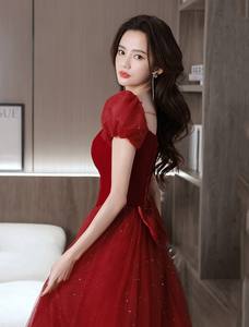 <span class=keywords><strong>2022</strong></span> nuevo estilo vestido de fiesta de mujer rojo Formal elegante Maxi vestido de noche para graduación - Product Image 5