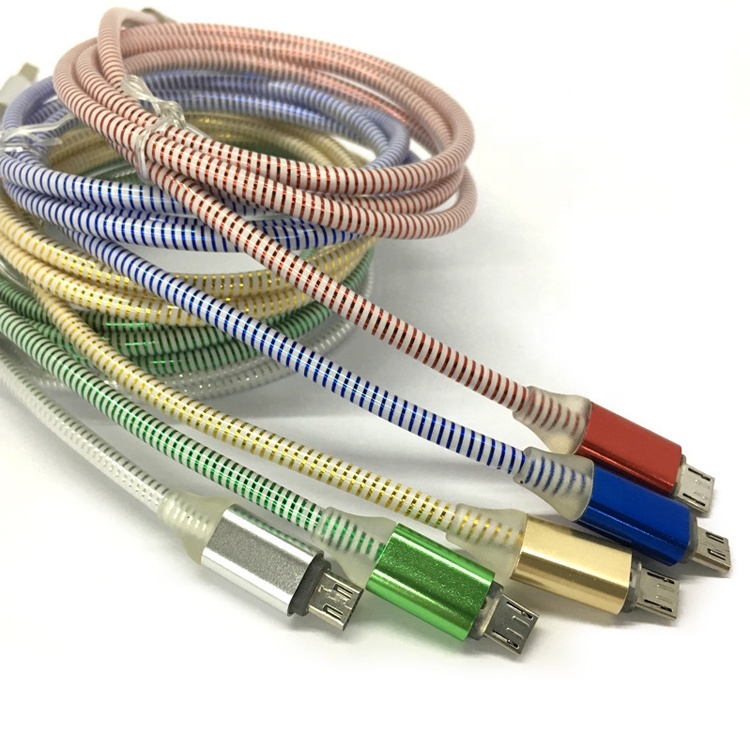 Nuevo diseño 1 M/2 M/3 M/personalizado Micro USB 8 Pin Cable de datos con LED luz para teléfono móvil iPhone