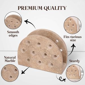 Servilletero decorativo de travertino Beige, servilletero de piedra en forma de arco para mesa de comedor, <span class=keywords><strong>gran</strong></span> organizador de encimera de cocina - Product Image 4