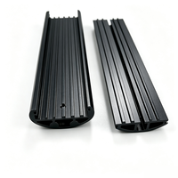 Profilé d'extrusion en aluminium sectionné, dissipateur thermique creux en aluminium, profilé d'extrusion anodisé noir, boîtier en aluminium semi-circulaire