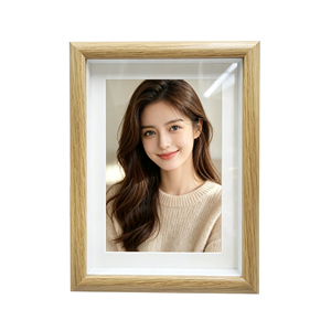Cornice Fotografica in <span class=keywords><strong>Legno</strong></span> Semplice 5, 6, 7, 8, 10 Pollici e Formati A4; Decorazione da Scrivania per <span class=keywords><strong>Foto</strong></span> Scolastiche e Lavorative, Design Cavo - Product Image 2