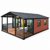 Maison modulaire extensible avec véranda, maison de vacances portable pour projets de camping et de retraite en éco-resort