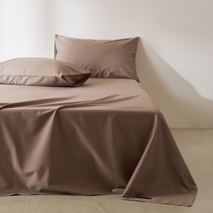 <span class=keywords><strong>Drap</strong></span> plat en coton longues fibres style Aman minimaliste, 300 fils, respirant, doux pour la peau, texture hôtelière haut de gamme pour chambre à coucher - Product Image 2