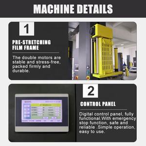 آلة تغليف البالتات الكهربائية الأوتوماتيكية بالكامل من واليباك للخدمات اللوجستية في المستودعات، تستخدم فيلم البولي إيثيلين الممدد مسبقًا للتغليف العمودي - Product Image 3