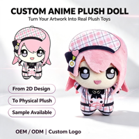 Poupée en peluche sur mesure, acceptant les designs d'artiste client, taille personnalisée, broderie sur tissu, jouet en peluche, échantillon de pré-production disponible