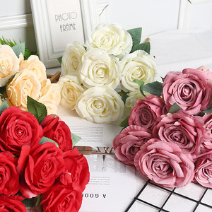 Rosas Artificiales de Seda, Flor Redonda Grande Hecha a Mano para Decoración de Bodas y Hogar - Product Image 2