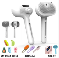 Brosse vapeur multifonctionnelle pour animaux de compagnie, brosse à vapeur pour chat à un bouton pour l'élimination des poils, peigne pulvérisateur pour chien à long manche, produit le plus vendu