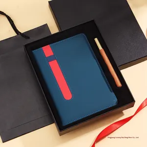 Carnet en cuir A5, format A5, gravure de logo personnalisée, fermeture élastique, poche pour documents, cadeau d'affaires pour <span class=keywords><strong>réunion</strong></span> de bureau, <span class=keywords><strong>voyage</strong></span> - Product Image 4