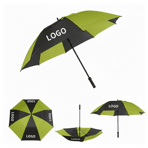 Nuevos productos de moda 2026, paraguas de golf con doble capa, gran protección UV, paraguas de golf recto de fibra de vidrio - Product Image 6