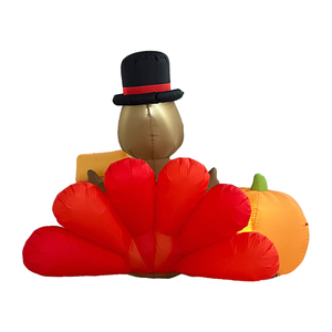 Decoración Inflable <span class=keywords><strong>de</strong></span> <span class=keywords><strong>Pavo</strong></span> <span class=keywords><strong>de</strong></span> 1.5 Metros para Acción <span class=keywords><strong>de</strong></span> Gracias con Sombrero <span class=keywords><strong>de</strong></span> Peregrino y <span class=keywords><strong>Cola</strong></span> Colorida con LED para Fiestas Navideñas en el Jardín - Product Image 5
