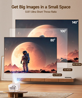 Projecteur intelligent certifié Google TV OS 720P HY300 GT 400 ANSI avec mise au point automatique, WiFi BT5.0, haut-parleurs intégrés, portable, format de poche, pour la maison