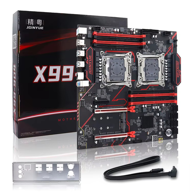 JGINYUE X99-9D4 Motherboard Support CPU E5-2680 V4 LGA211-3 Pin Series Processor 8 DDR4 Memory Slot New E-ATX Motherboard