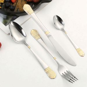 Juego de Cubiertos de Acero Inoxidable a Precio de Fábrica, Juego de Tenedores y Cucharas para Mesa de Comedor, Juego de 6 Piezas - Product Image 1
