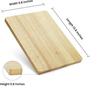 Planche à découper rectangulaire en bois d'hévéa, légère, compatible couteaux, idéale pour la gravure, bloc de boucher pour cadeau - Product Image 4