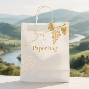 Vente en gros d'emballage cosmétique de parfum recyclé avec logo personnalisé sac à provisions en papier kraft - Product Image 4