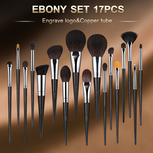 BEILI haute qualité naturel XGF cheveux de chèvre belette cheveux maquillage pinceau ensemble gravé Logo ébène poignée poudre pinceaux ensemble pour cadeau - Product Image 3